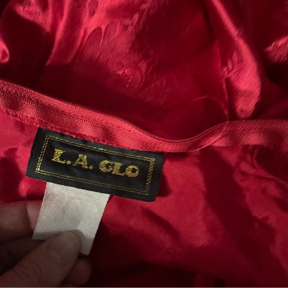 Vintage Red Brocade Dress - Picture 5 of 6